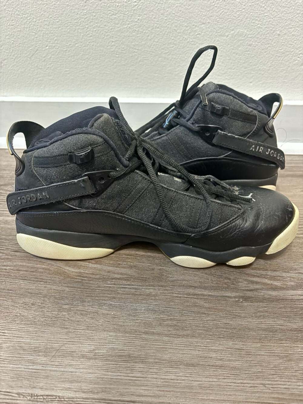 Jordan 6 Rings Black and Tan Sneakers - Picture 7 of 10